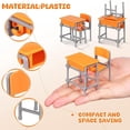 thumbnail image 5 of 4 Sets Miniature School Desk and Chair Models, Dollhouse School Furniture Accessories, Realistic Mini Classroom Desk, Miniature Chairs for Dollhouse Room Decor, 5 of 6