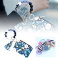 thumbnail image 1 of asddcavvf Silicone Bracelet Floral Folding Card Holder Printed Leather Wallet Keychain Includes Keyc, 1 of 6