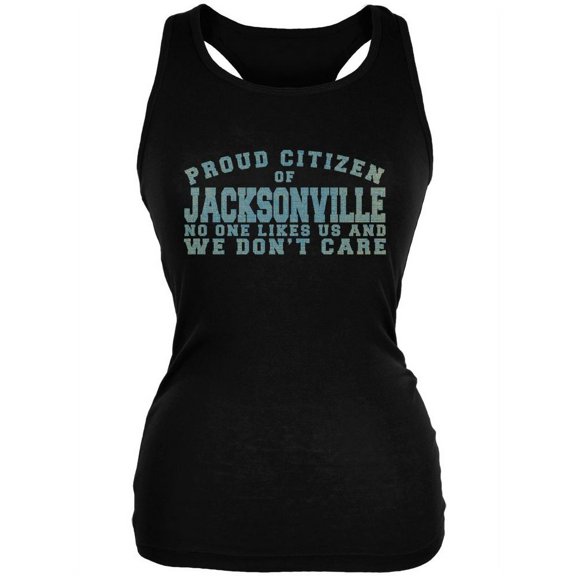 Proud No One Likes Jacksonville Black Juniors Soft Tank Top - Medium