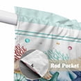 thumbnail image 4 of Swag Valance Curtains for Windows, Teal Green Starfish Light Filtering Kitchen Curtains with Rod Pocket, Summer Coral Beach Conch Coastal Window Treatment Valances for Living Room, 36x36 - 2 PCS, 4 of 9