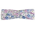 thumbnail image 1 of Floral Headband, Spring Season Inspired Vintage Floral Pattern with Blue and Purple Shades Petals, Elastic and Soft Women's Bandana for Sports and Everyday Use, Grey Red Coconut, by Ambesonne, 1 of 3