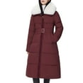 thumbnail image 4 of Rutainlusire Womens Trendy Warm Hoodless Puffer Parka Jackets Women's Winter Down Jacket Long Over The Knee Collar Waist Cinched Coat Jacket, 4 of 4