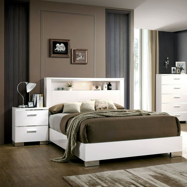 Furniture Of America Champs 3 Piece Queen Storage Bed Set Silver Com Queen Storage Bed, Braymer Storage Platform Bed Full