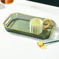 thumbnail image 6 of Modern Rectangular Decorative Tray Cosmetic Storage Household with Handles Jewelry Tray for Coffee Table Living Room Bathroom Countertop Green, 6 of 8