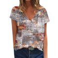 thumbnail image 1 of Gibobby Camisetas de verano para mujer Túnica holgada para mujer, camisetas informales verano, camiseta Floral manga corta con cuello redondo, blusa holga(U,XL), 1 of 4