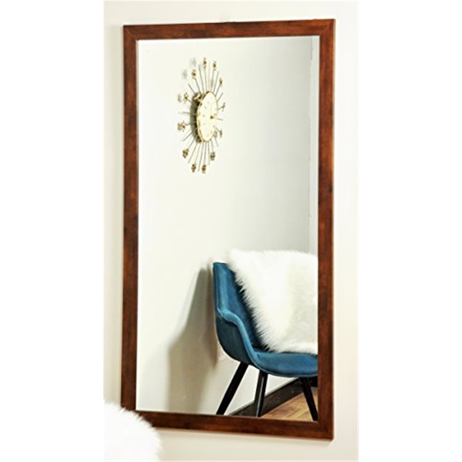 American Made Modern Mocha Brown Framed Vanity Wall Mirror 30 x 48 in.  BM061L2