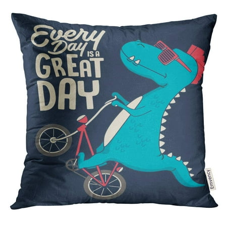 STOAG City Cute Dinosaur on Bicycle Graphic Design Extreme Jungle Throw Pillowcase Cushion Case Cover 18x18 inch