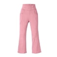 thumbnail image 5 of Bainana Casual Pants For Girls Solid Color Elastic Waist Flare Leg Leggings Jogger Pants Soft Casual Trousers Little Girls Modern Fit School Holiday Trousers Pink Size 11-12 Years, 5 of 8