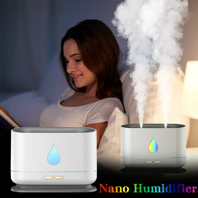 Humidificateur Grande Capacité 1000 ml à Double Buse Lumière Colorée, Pulvérisation 50 Ml/h 3 W Alimenté par USB Brume Réglable, Filtre Haute Densité Chambre Bureau Purificateur d'Air de Bureau Hydratant Cadeau
