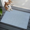 thumbnail image 4 of Vintage Sky Blue Large Area Rugs for Bedroom Living Room, Soft Non Slip Carpet Bedside Rug, Farmhouse Retro Solid Color Linen Texture Rectangular Floor Cover Kitchen Accent Rug 2'x3' for Office, 4 of 9