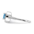 thumbnail image 3 of 925 Sterling Silver Square Blue Created Opal Cubic Zirconia Cz Ring Gemstone, 3 of 8