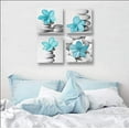 thumbnail image 4 of -Modern Bathroom Wall Art Blue Grey Zen Flowers and Pebble Stone Aqua Bedroom Canvas Art for Decoration (Blue), 4 of 5