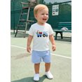 thumbnail image 4 of BemeyourBBs Toddler Baby Boy Back to School Outfit Kids Kindergarten Outfits Baby Boys Summer Clothes Short Sleeve Pencil in Truck Embroidery T Shirt Tops and Elastic Waist Plaid Shorts Set, 4 of 9
