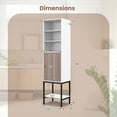 thumbnail image 4 of Giantex 4.8FT Tall Bathroom Storage Cabinet, Freestanding Cupboard w/Door, Adjustable Shelves, White, 4 of 9