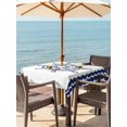 thumbnail image 4 of Square Outdoor Tablecloth with Umbrella Hole Navy Blue Rudder Nautical Outside Table Cloth Waterproof Patio Table Cover Coastal Summer Ocean Zipper Tablecloths for Picnic Party Camping 60x60 Inch, 4 of 8