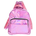 thumbnail image 1 of Mochila holográfica elegante, bolso de hombro escolar holográfico para niñas (rosa), 1 of 5