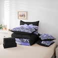 thumbnail image 6 of Erosebridal Purple Cute Bows Girls 7-Piece Twin Bedding Sets,Gothic Vintage Floral Bedding Comforter Set For Adult,Reversible black, 6 of 7
