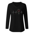 thumbnail image 4 of Blusa de manga larga con cuello en V informal para mujer a la moda, Tops de otoño Fridja bvmnju4043, 4 of 5