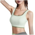 thumbnail image 1 of Virmaxy Womens High Impact Sports Bra Shock-Absorbing Gathering Collection and Complementary Breast Color Matching Edging No Wear Sports Bra Green-2 L, 1 of 4