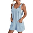 thumbnail image 1 of Kcodviy Combinaison à Nouer pour Femmes, Shorts, Col Rond, Combinaison de Sport avec Poche, 1 of 7
