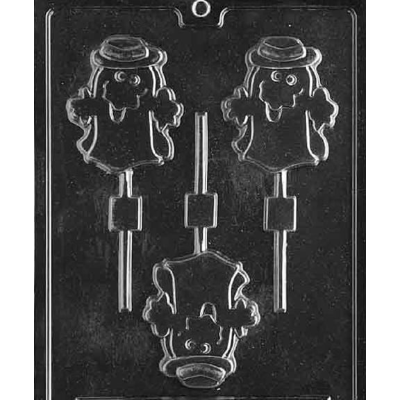 Grandmama's Goodies H085 Scary Ghost with Hat Lollipop Halloween Chocolate Candy Soap Mold with Exclusive Molding Instructions