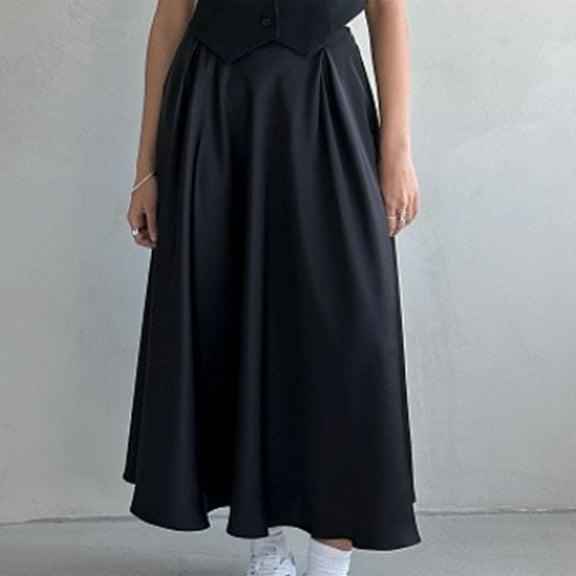 Aloohaidyvio Wrap Around Skirt for Women,Womens Summer Ice Silk Solid Color Halter Skirt High Waist Midi Long Long Skirt