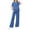 #A12-Blue, variant on Girls Lounge Sets Size 10-12 Girls 2 Piece Outfits Solid Short Sleeve T Shirts and Wide Leg Pants Set Cute Preppy Girls Activewear Sets,4-5 Years