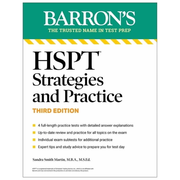 Barron's Test Prep HSPT Strategies and Practice, Third Edition: Prep Book with 4 Practice Tests   Comprehensive Review   Practice   Strateg, (Paperback)