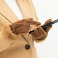 thumbnail image 4 of Isotoner Women's Microfiber Winter Glove with Faux Fur Cuff, S/M, Cognac, 4 of 4