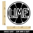 thumbnail image 2 of Lime Text with Image Flavor Scent Self-Inking Rubber Stamp Ink Stamper - Pink Ink - Small 3/4 Inch, 2 of 7