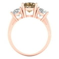 thumbnail image 4 of 3.25ct round cut champagne Zircon 18k rose gold 3 stone Bridal Wedding Engagement Promise Anniversary Ring for Women size 4.25, 4 of 7