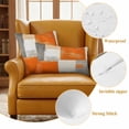 thumbnail image 6 of 2 Pack Outdoor Waterproof Throw Pillow Covers,Gray Orange Color Block Decorative Square Pillow Case Patio Pillowcases for Chair Couch Sofa 16x16in, 6 of 9