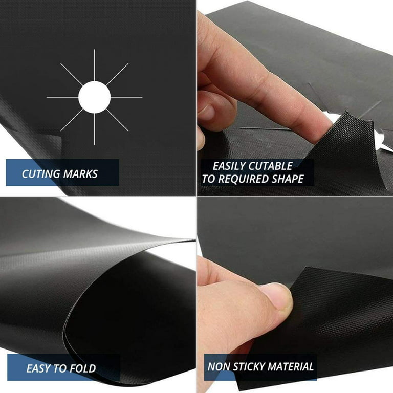 Stove Burner Covers, Black, 10.6x10.6 (8 Packs)