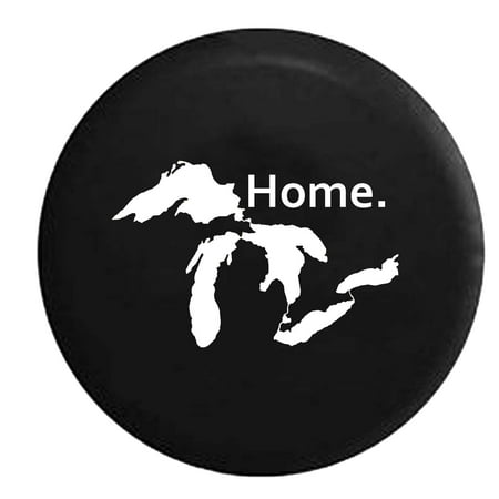 Penn State Spare Tire Cover - State of Michigan Great Lakes Detroit Home Edition Spare Tire Cover Vinyl Black 31 in