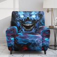 thumbnail image 2 of HELLHERO Side Pocket 4 Pcs Recliner Slipcover for Pet, Polyester Spandex Brushed Recliner Chair Covers for Home, Blue Lightning Dragon, 2 of 8