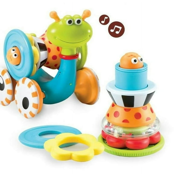 Yookidoo Musical Crawl N' Go Snail Toy with Stacker for Infant Crawling and Walking Development