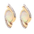 thumbnail image 2 of 14Kt Yellow Gold Ethiopian Opal With Diamond Stud Earring, 2 of 3