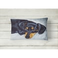 thumbnail image 2 of Carolines Treasures AMB1079PW1216 Black and Tan Doxie Dachshund Fabric Decorative Pillow 12H x16W multicolor, 2 of 3