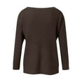 thumbnail image 4 of LOVZFMLL Sweaters for Women, Crew Neck Ribbed Pullover Solid Color Basic Casual Undershirt Loose Tops Warm Fall Winter Clothes, 4 of 6