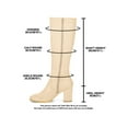 thumbnail image 6 of BLISSFUL STEP Valentine's Women's Knee High Boots Side Zipper Faux Suede Block Chunky Heels Beige 8.5, 6 of 7