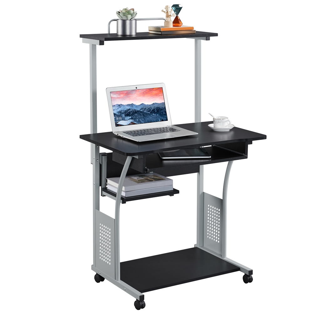 Yaheetech 3 Tiers Computer Desk with Printer Shelf for Home Office ...