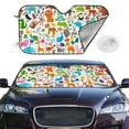 thumbnail image 2 of Uemuo Animals Pattern Accordion Car Windshield Sun Shade, Foldable Reflective Sun Visor for Car, Reflector Windshield Sunshade-Medium, 2 of 7