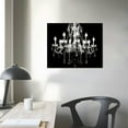 thumbnail image 3 of GOSMITH Canvas Print Wall Art - White Crystal Chandelier on Black Background - Wall Decor Modern Artwork Paintings Pictures for Living Room Stretched and Framed Ready to Hang, 3 of 4