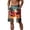 A-Orange696, variant on Men's Sunset Print Swim Shorts Elastic Waist Pocket Swim Shorts Tropical Travel Long Trunks