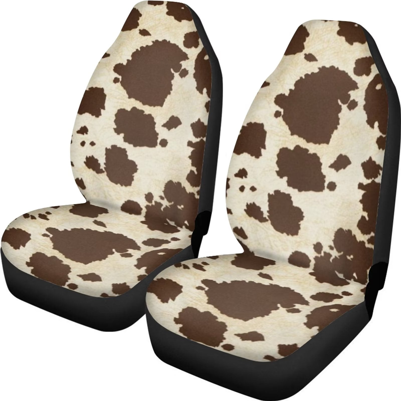 Pzuqiu Cute Animal Brown Cow Skin Premium Car Seat Covers Universal Fit  Most Vehicles Bucket Car Seats Protectors Comfortable Softness Automotive  Interior Accessories