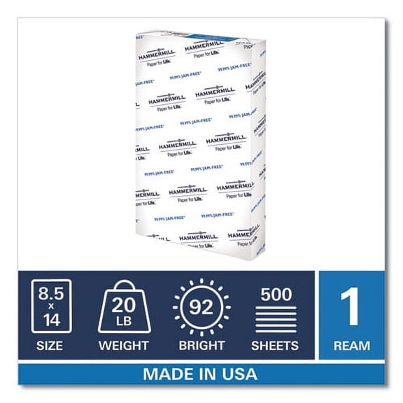1PK HAM105015 Copy Plus Print Paper, 92 Bright, 20 lb, 8.5 x 14, White, 500/Ream