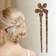 thumbnail image 2 of Unique Bargains 1 Pc Chignon Pin Five-petal Flower Hair Hairpin for Women Amber, 2 of 5