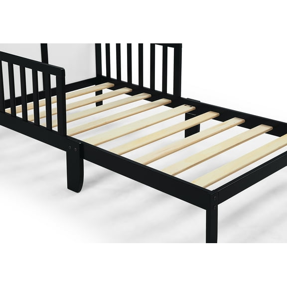 Olive & Opie Birdie Toddler Bed, Black/White Finish