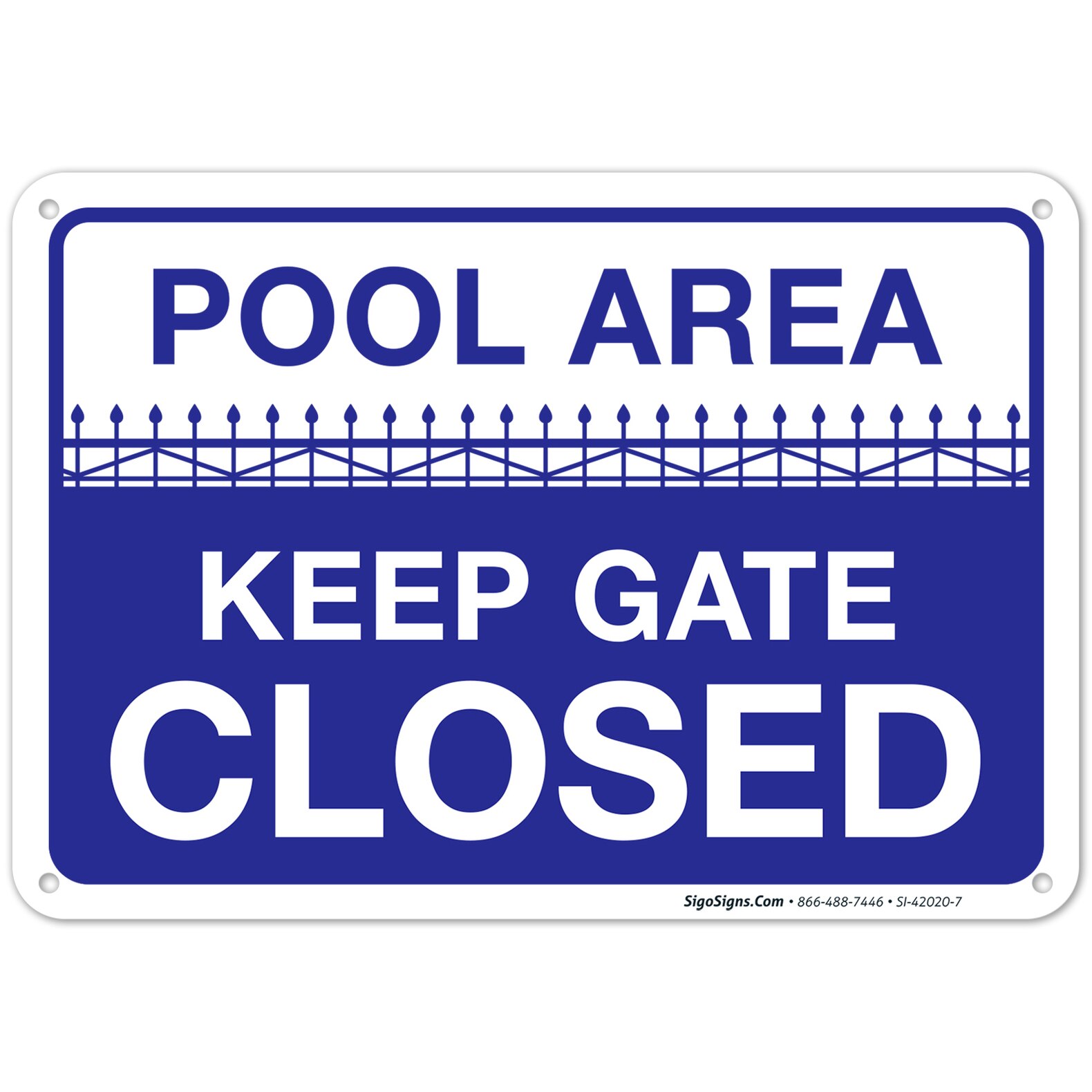 Pool Area Keep Gate Closed Sign. Pool Sign