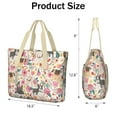thumbnail image 3 of Tote Bag for Women - Pug Dogs with Flowers Shoulder Bag - Large Utility Work Duffle Bag with Zipper Handbag for Travel, Work, Sprots, 3 of 5